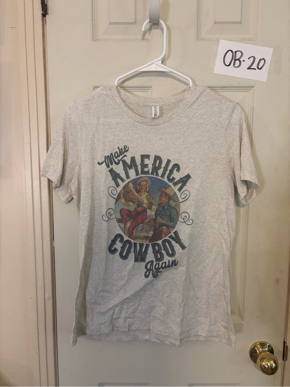 Bella+Canvas Light Gray 'Make America Cowboy Again' Graphic Tee